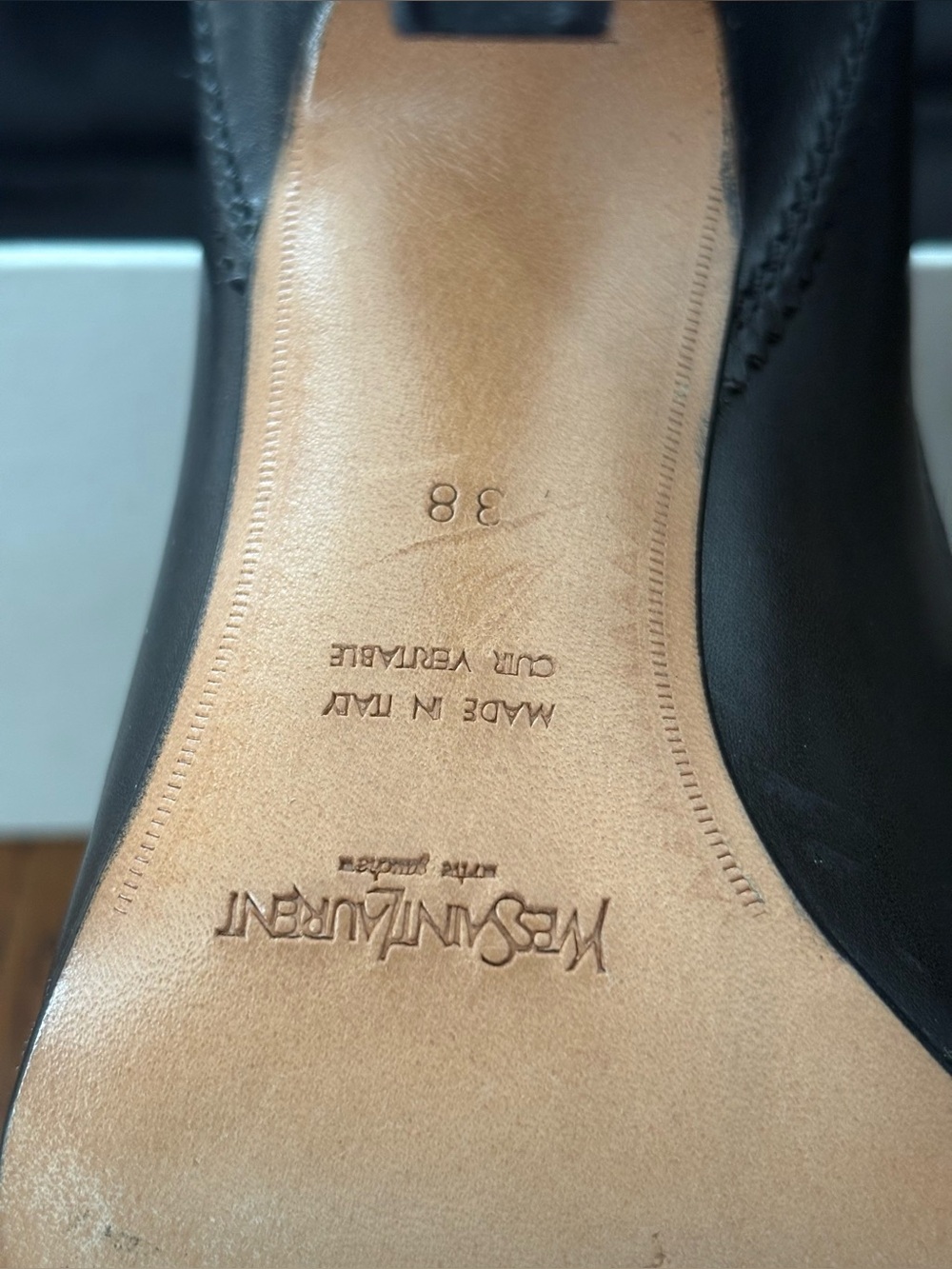 Archival Vintage YSL Rive Gauche Decollete Norton Black Lace Up Pumps, IT 38 - Picture 13 of 16